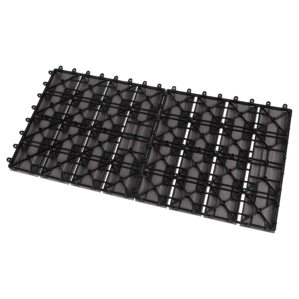 Pure Garden 0.97 ft. x 0.97 ft. Slate Composite Deck Tile in Mocha (30-Per Pack)