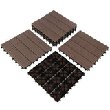 Pure Garden 0.97 ft. x 0.97 ft. Slate Composite Deck Tile in Mocha (30-Per Pack)