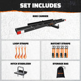 Mockins 510 lbs. Capacity Steel Hitch Mount Dirt Bike Carrier 73" Motorcycle Carrier with Loading Ramp, Straps and Stabilizer