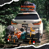 Mockins 500 lbs. Capacity Hitch Mount Cargo Carrier Set with Net, Basket, Straps, Foldable Shank and 2 in. Raise