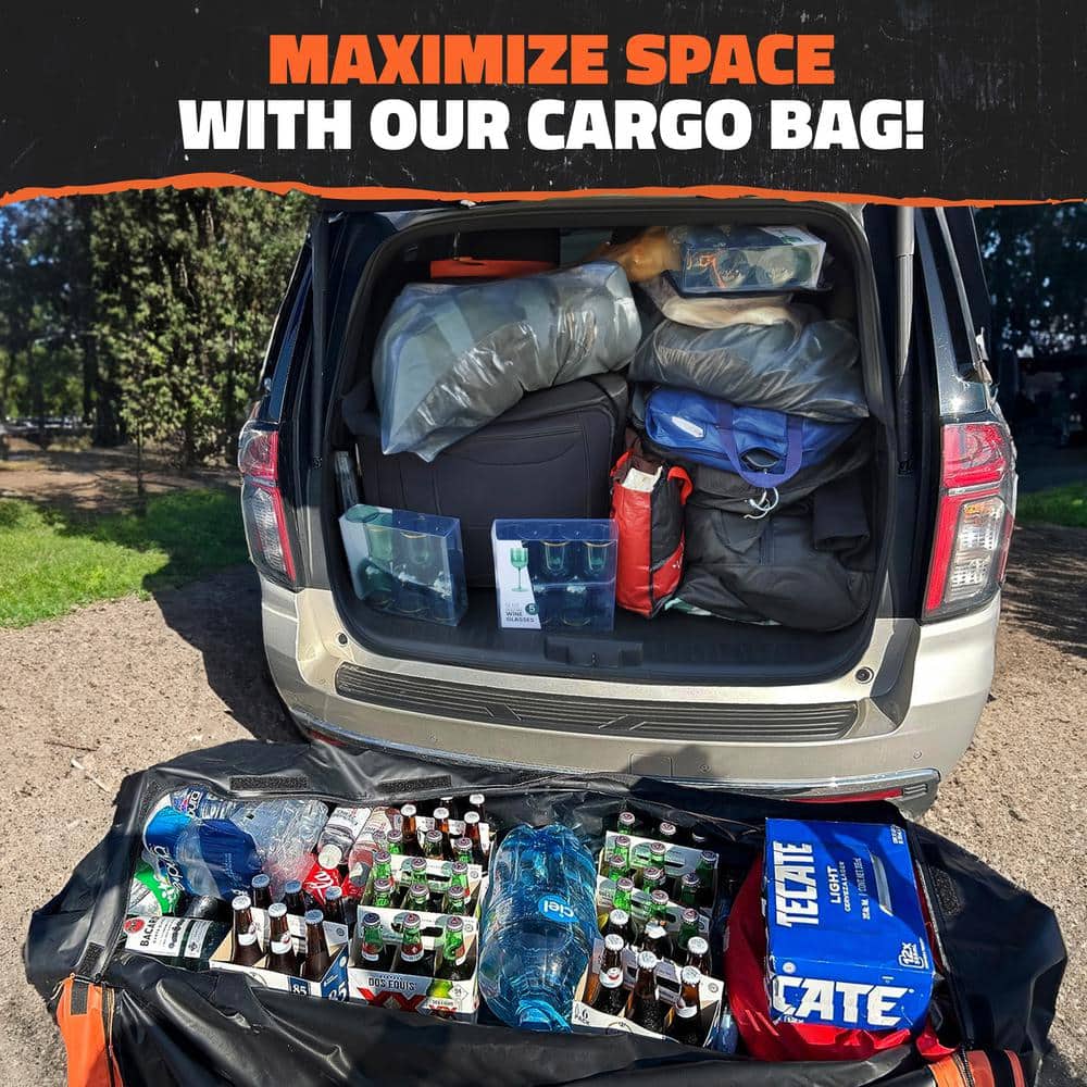 Mockins 500 lbs. Capacity Hitch Mount Cargo Carrier Basket, 16 cu. ft. Cargo Bag , Thick Straps, Foldable Shank and 2 in. Raise