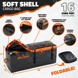 Mockins 500 lbs. Capacity Hitch Mount Cargo Carrier Basket, 16 cu. ft. Cargo Bag , Thick Straps, Foldable Shank and 2 in. Raise