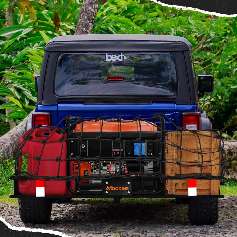 Mockins 500 lbs. Capacity Hitch Mount Cargo Carrier Basket, 16 cu. ft. Cargo Bag , Thick Straps, Foldable Shank and 2 in. Raise