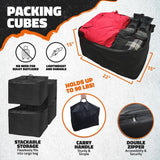 Mockins 500lb Capacity Rustproof Hitch Mount Cargo Carrier 48inx18inx6in + 15 Cu.ft Waterproof Cargo Bag and Packing Cubes, Red