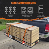 Mockins 500lb Capacity Rustproof Hitch Mount Cargo Carrier 70inx30inx 6in Foldable Extra Strong Arm & Increased Ground Clearance