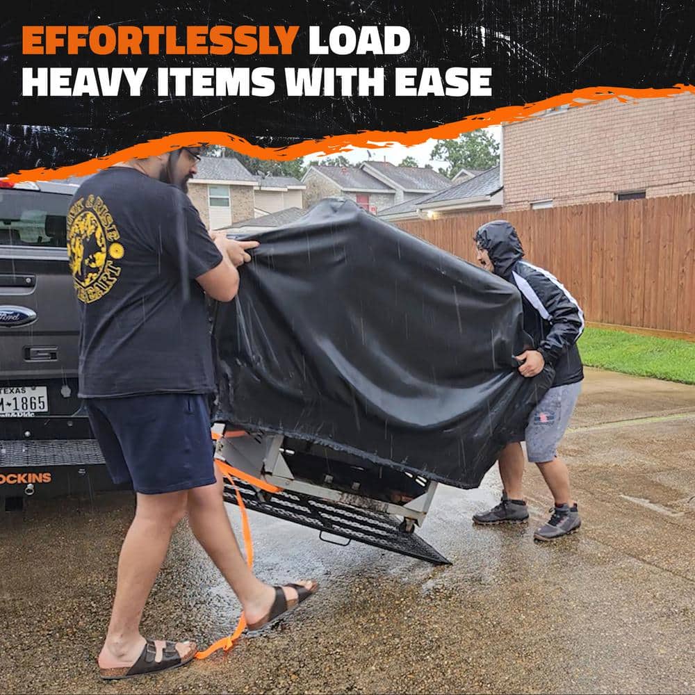 Mockins 550 lbs. Capacity Hitch Mount Wheelchair Mobility Ramp Carrier w/ Rubber Strip for Smooth Loading and Scratch Prevention