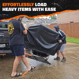 Mockins 550 lbs. Capacity Hitch Mount Wheelchair Mobility Ramp Carrier w/ Rubber Strip for Smooth Loading and Scratch Prevention