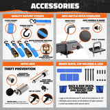 Mockins 48in x 18in x 6in. 2-in-1 Hitch Mount Cargo Carrier and Hitch Bench with 15CuFt Cargo Bag, Cushion Set and Accessories