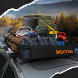 Mockins 35-50 in. L x 36 in. W x 4.5 in. H Extendable Rooftop Cargo Carrier - 250 lbs. Capacity Roof Rack with Net and Straps