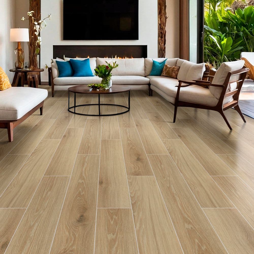 Modena Natural Beige 9 in. x 47 in. Matte Porcelain Floor Tile (11.75 sq. ft./Case)