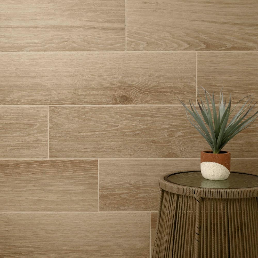 Modena Natural Beige 9 in. x 47 in. Matte Porcelain Floor Tile (11.75 sq. ft./Case)