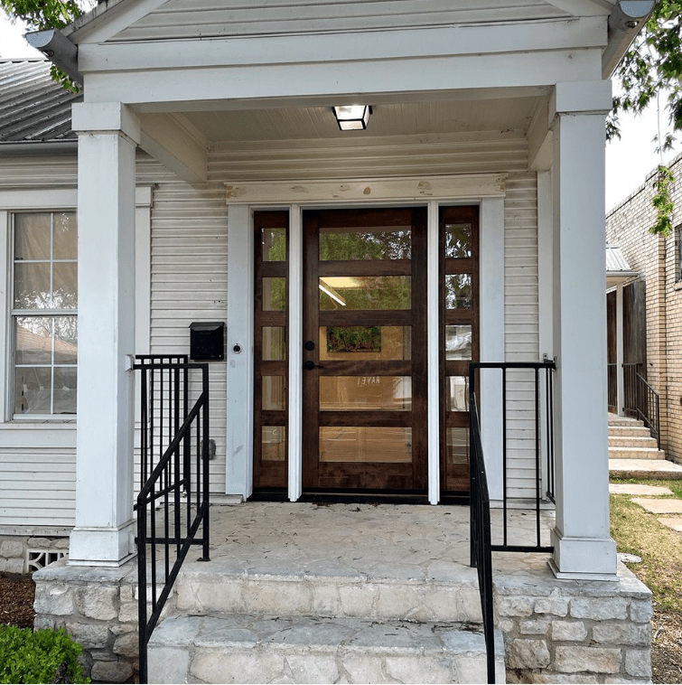 Krosswood Doors 36 in. x 80 in. Contemporary Hemlock 5-Lite Clear Glass Unfinished Wood Front Door Slab