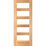 Krosswood Doors 32 in. x 96 in. Contemporary Hemlock 5-Lite Clear Low-E Glass Unfinished Wood Front Door Slab