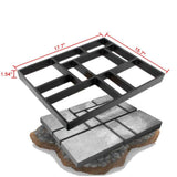 Wellco 17.7 in. x 15.7 in. x 1.5in. Black Plastic DIY Paver Mold Reusable Concrete Stepping Stone Paver Walk Way Mold