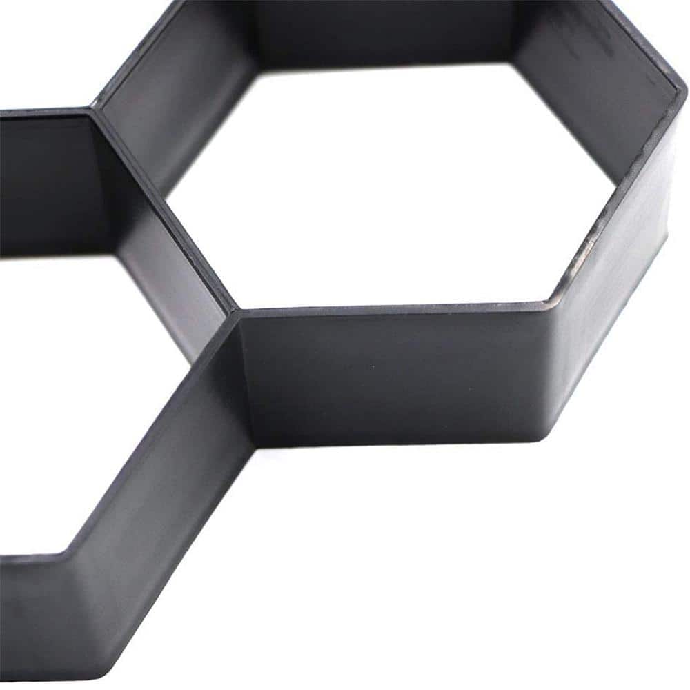 Wellco 11.8 in. x 11.8 in. x 1.5in. Black Plastic DIY Paver Mold Reusable Concrete Stepping Stone Paver Walk Way Mold