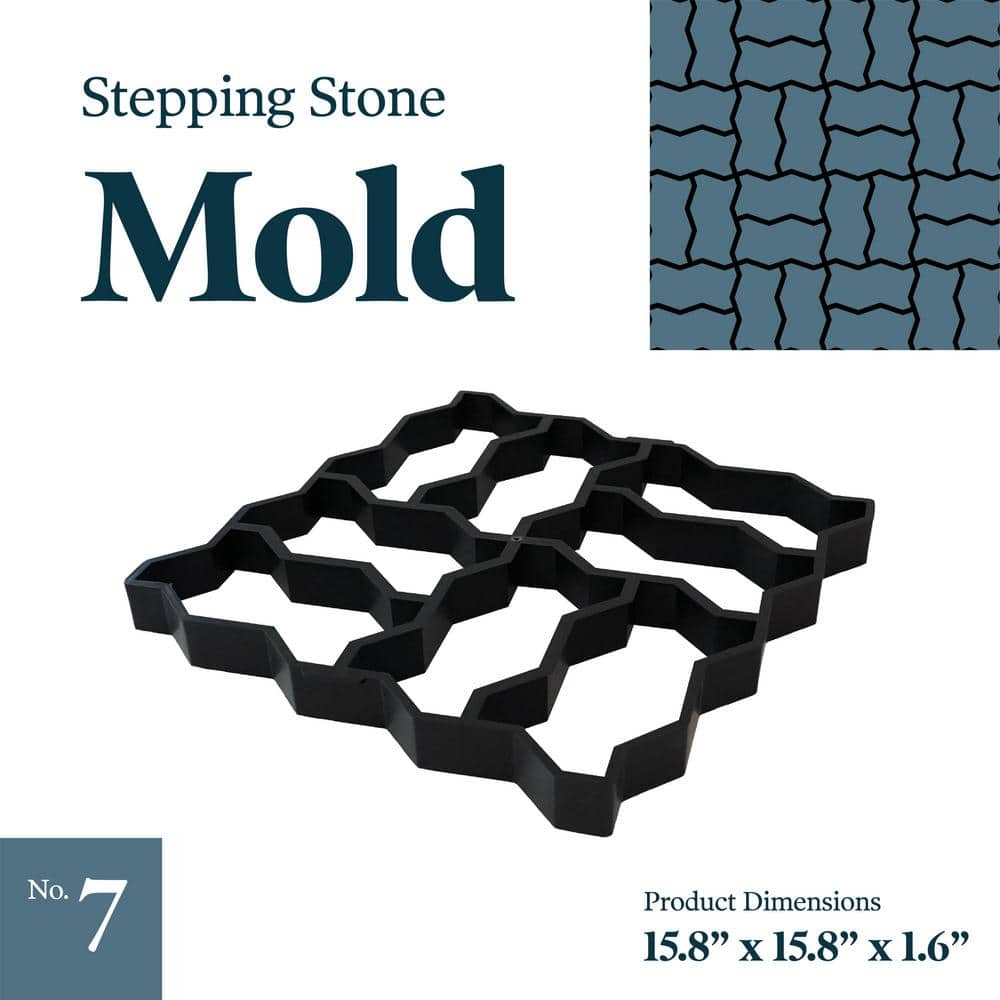 Yard Elements Concrete Stepping Stone Molds Reusable Plastic DIY Paver Pathway Maker for Gardens, Walkways, Outdoor Patios (Mold 7)
