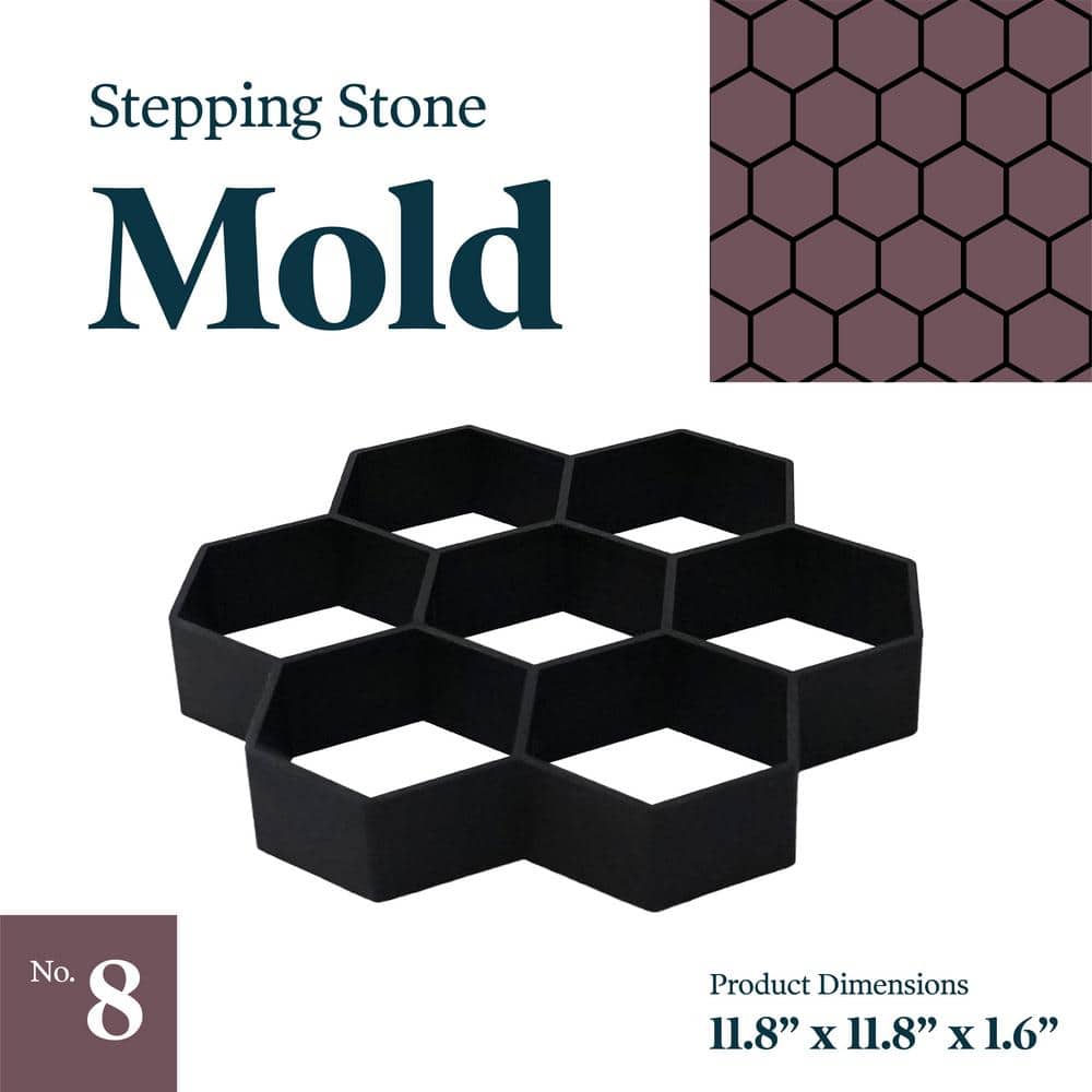 Yard Elements Concrete Stepping Stone Molds Reusable DIY Paver Pathway Maker for Gardens, Walkways, Outdoor Patios (Mold 6)