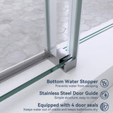 mortix Serena 72 in. W x 80 in. H Sliding Frameless Shower Door in Brushed Nickel with 3/8 in. (10 mm) Tempered Clear Glass