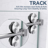 mortix Serena 72 in. W x 80 in. H Sliding Frameless Shower Door in Brushed Nickel with 3/8 in. (10 mm) Tempered Clear Glass
