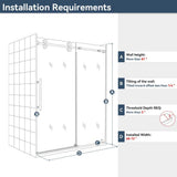 mortix Serena 72 in. W x 80 in. H Sliding Frameless Shower Door in Brushed Nickel with 3/8 in. (10 mm) Tempered Clear Glass