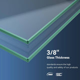 mortix Serena 72 in. W x 80 in. H Sliding Frameless Shower Door in Brushed Nickel with 3/8 in. (10 mm) Tempered Clear Glass
