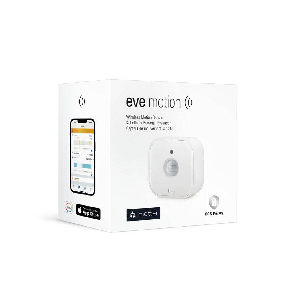 eve Motion (Matter) – Wireless Motion & Light Sensor, Matter & Thread, works w/ Apple Home/SmartThings/Alexa/Google Home
