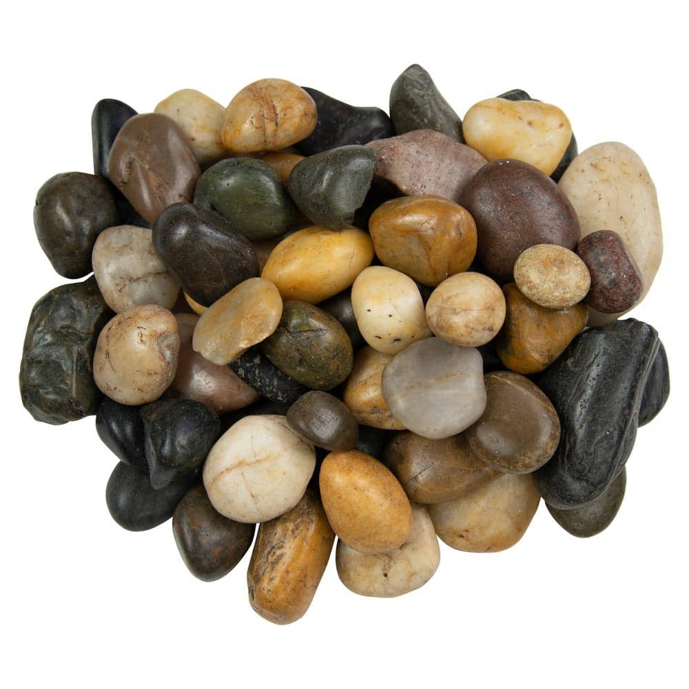 MSI Mixed Polished Landscape Pebbles, 1–2 in, 0.5 cu. ft. per 40 lb Bag (Pallet of 55 Bags)