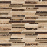 MSI Stonegate Interlocking 12 in. x 12 in. x 8 mm Glass Stone Blend Mesh-Mounted Mosaic Wall Tile (1 sq. ft.)