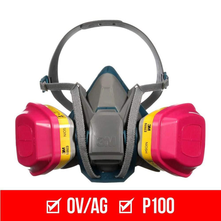 3M OV/AG P100 Pro Multi-Purpose Reusable Respirator with Quick Latch, Medium (65023QLHA1-C)