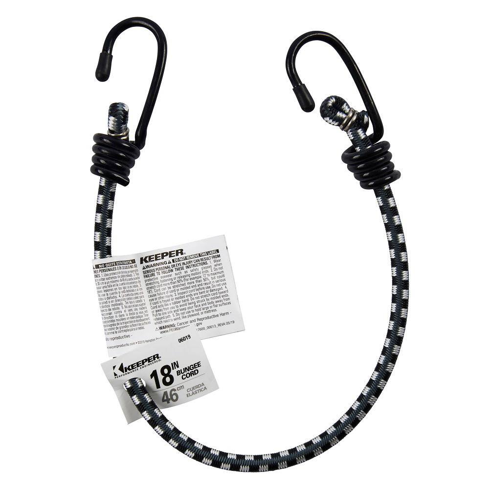 Keeper 18 in. Bungee Cord with Coated Hooks