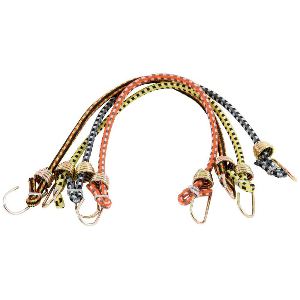 Keeper 10 in. Mini Bungee Cord with Hooks (4-Pack)