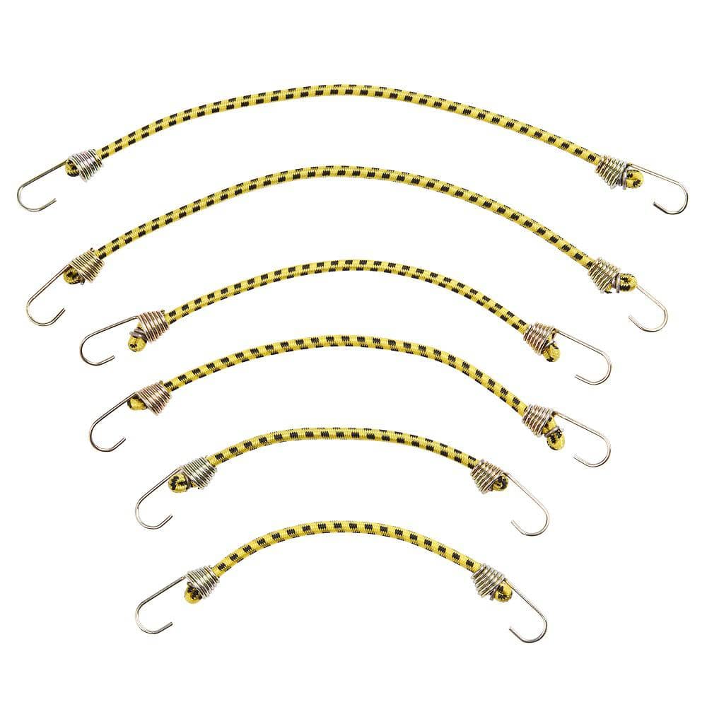 Keeper Mini Bungee Cords Assorted Lengths (2x 6 in., 2x 8 in., 2x 10 in.) - 6 Pack