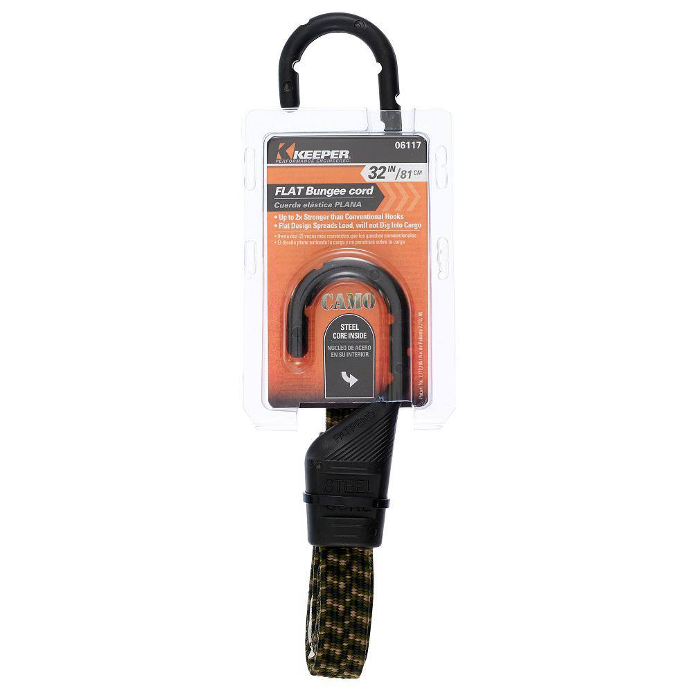 Keeper 32 in. Flat Camo Ultra Bungee Cord with Hooks