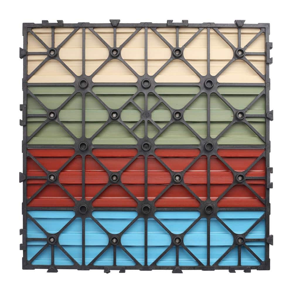 NewTechWood UltraShield Naturale 1 ft. x 1 ft. Composite Quick Deck Outdoor Deck Tile Sample in Multicolor