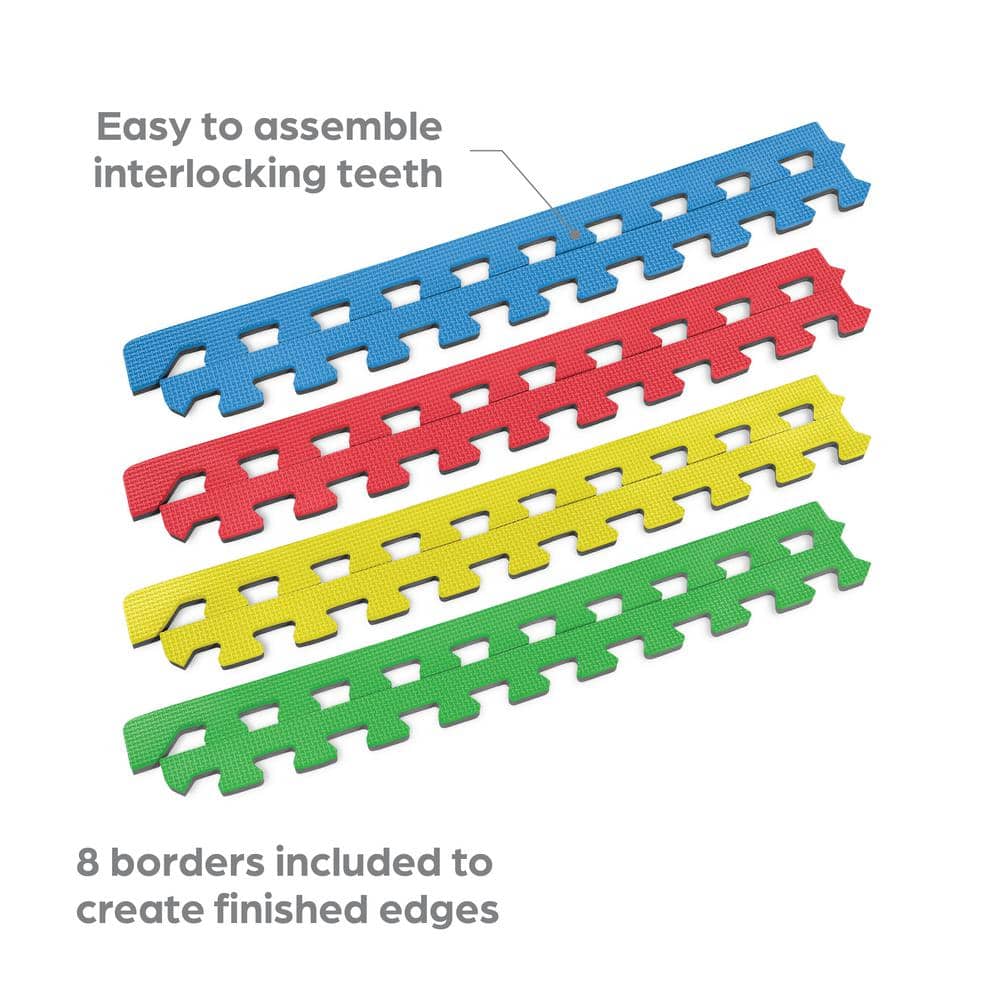 Norsk Reversible Multi-Purpose 24 in. x 24 in. Interlocking Multi-Color Foam Flooring Recyclamat (4-Pieces)