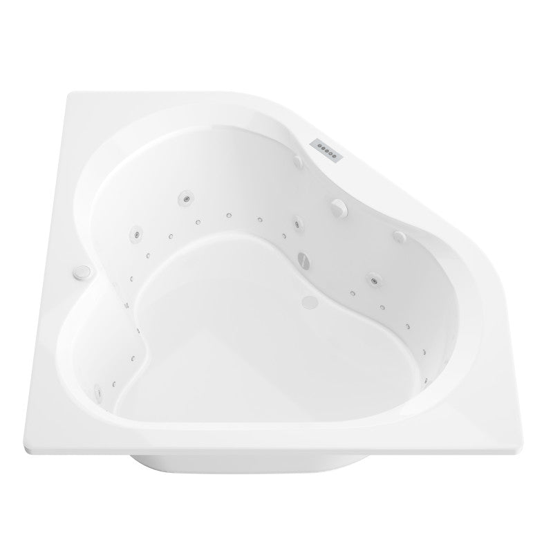 Universal Tubs Beryl 5 ft. Acrylic Corner Drop-in Whirlpool & Air Bathtub in White (60 x 60 in.)