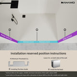 NANAWO 60 in. W x 80 in. H Sliding Frameless Shower Door in Brushed Gold with 3/8 in. Clear Glass