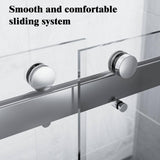 NANAWO 60 in. W x 74 in. H Double Sliding Frameless Shower Door in Polished Chrome with 5/16 in. Clear Tempered Glass