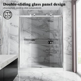 NANAWO 60 in. W x 74 in. H Double Sliding Frameless Shower Door in Polished Chrome with 5/16 in. Clear Tempered Glass