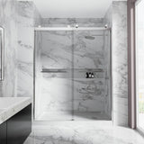NANAWO 60 in. W x 74 in. H Double Sliding Frameless Shower Door in Polished Chrome with 5/16 in. Clear Tempered Glass