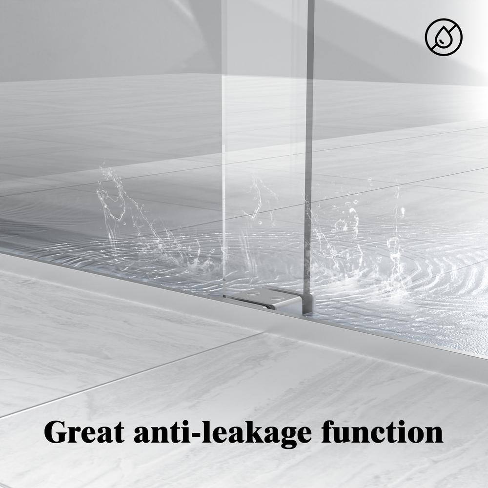 NANAWO 60 in. W x 74 in. H Double Sliding Frameless Shower Door in Polished Chrome with 5/16 in. Clear Tempered Glass