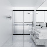 NANAWO 50 in. W to 54 in. W x 70 in. H Framed Bypass Sliding Shower Door with 1/4 in. Tempered Glass and Matted black finish