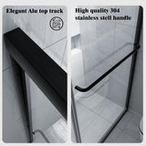 NANAWO 50 in. W to 54 in. W x 70 in. H Framed Bypass Sliding Shower Door with 1/4 in. Tempered Glass and Matted black finish