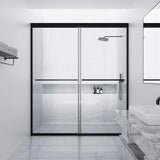 NANAWO 50 in. W to 54 in. W x 70 in. H Framed Bypass Sliding Shower Door with 1/4 in. Tempered Glass and Matted black finish