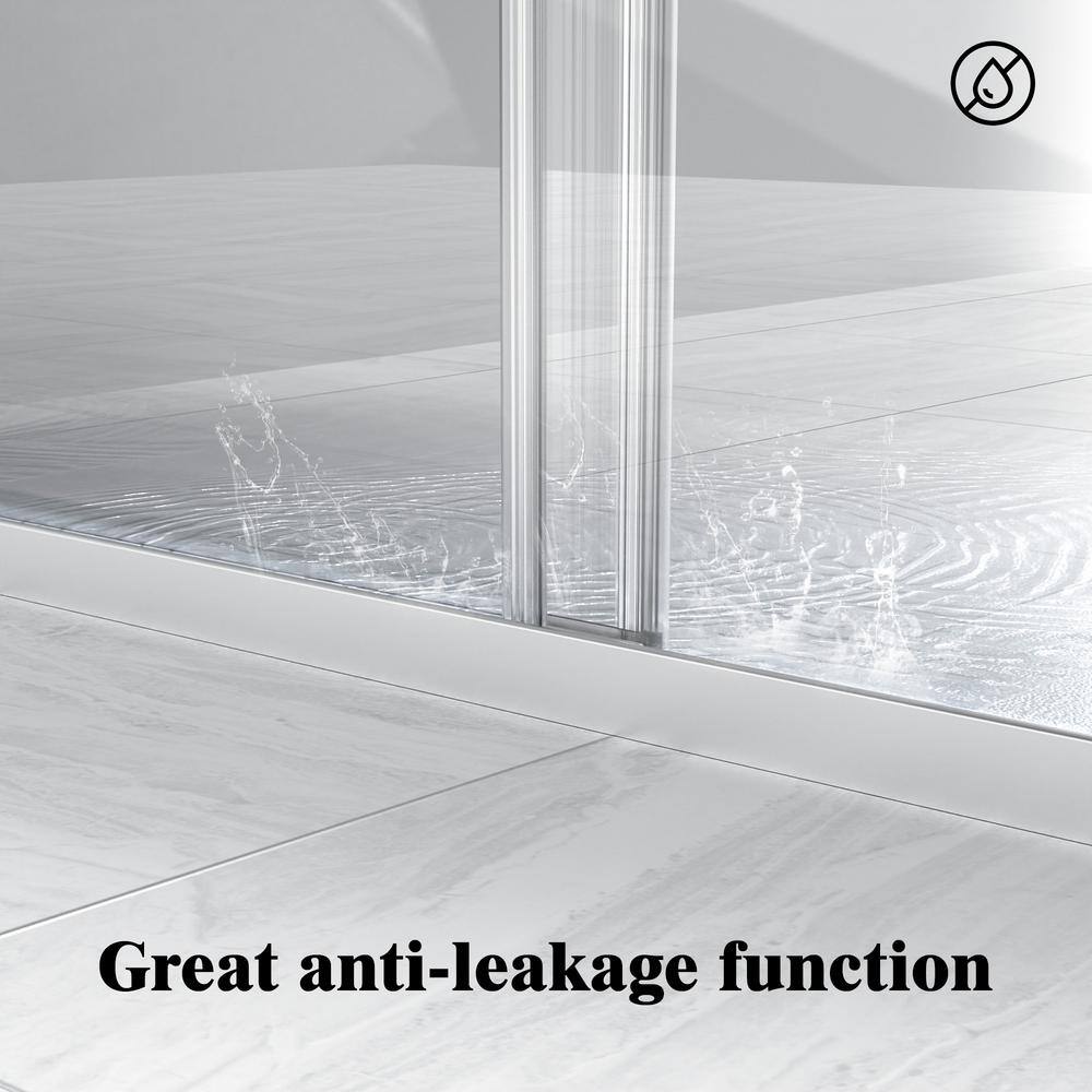 NANAWO 50 in. W to 54 in. W x 70 in. H Framed Bypass Sliding Shower Door with 1/4 in. Tempered Glass and Matted black finish