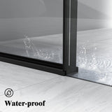 NANAWO Obsidian 54 in. W x 74 in. H Single Sliding Frameless Shower Door in Matt Black with Clear 5/16 in. Glass