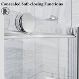 NANAWO HAIMA 54 in. W x 74 in. H Single Sliding Frameless Shower Door in Chrome with Clear 5/16 in. Glass