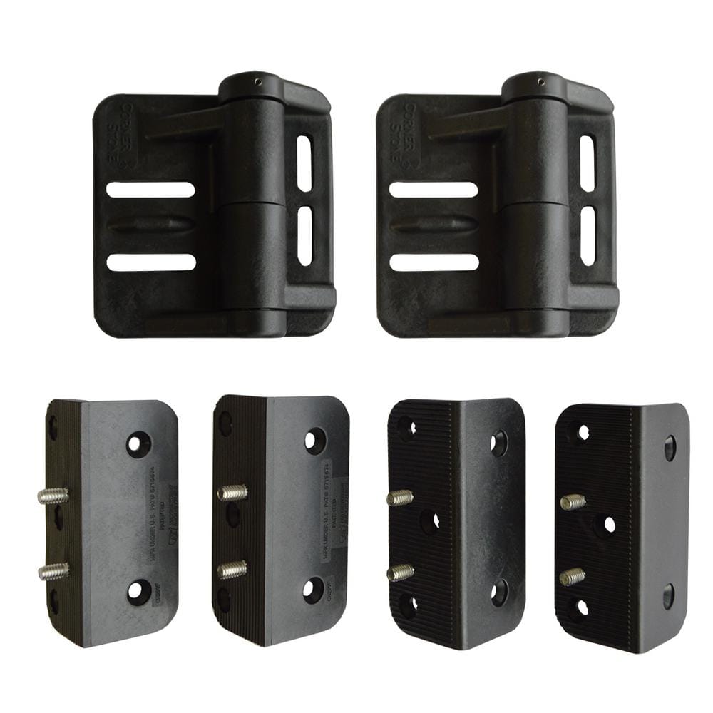 Nationwide Industries Black Nylon Polymer Self-Closing Multi-Adjustable Gate Hinges (2-Pack)