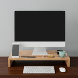 Lavish Home 23.8 in. x 12 in. x 3.5 in. Bamboo Monitor Stand and Desktop Organizer