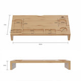 Lavish Home 23.8 in. x 12 in. x 3.5 in. Bamboo Monitor Stand and Desktop Organizer